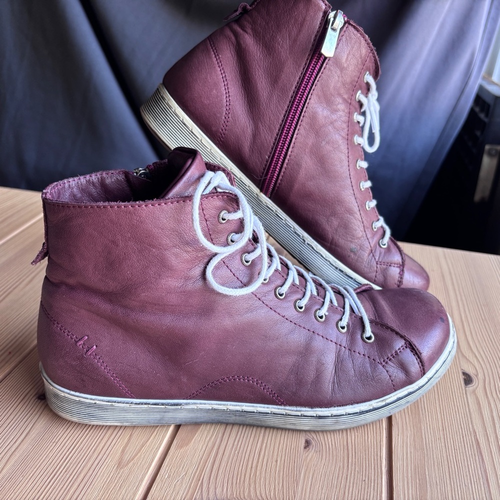 Andrea Conti leather sneakers high top lace up 38